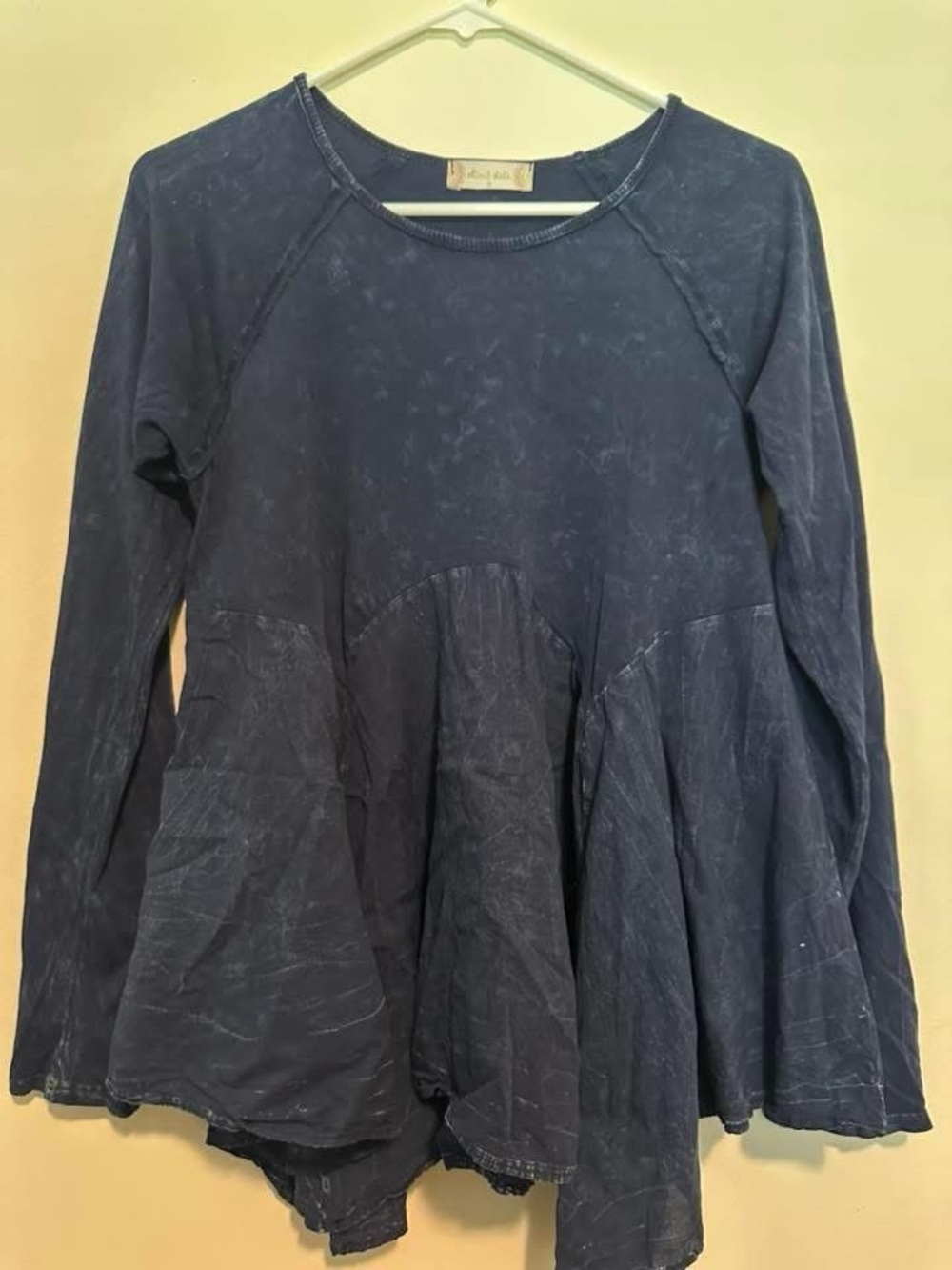 Altar'd State Washed Navy Peplum Tunic